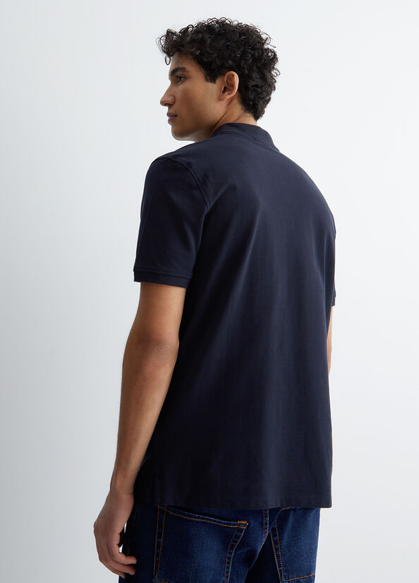 Men's Liu Jo Blue Polo Shirts Dark Blue | TAK-584701