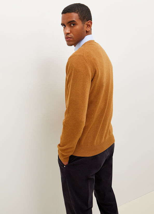 Men's Liu Jo Cashmere Pullover Sweaters Brown | WFV-073425