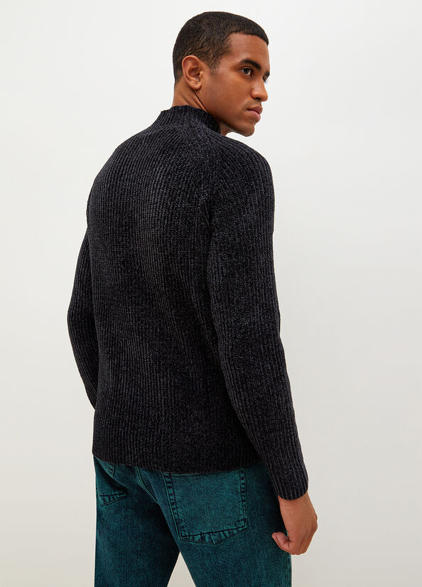 Men's Liu Jo Chenille Sweaters Dark Blue | CEF-359781