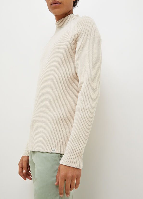 Men's Liu Jo Chenille Sweaters White | HFM-937128