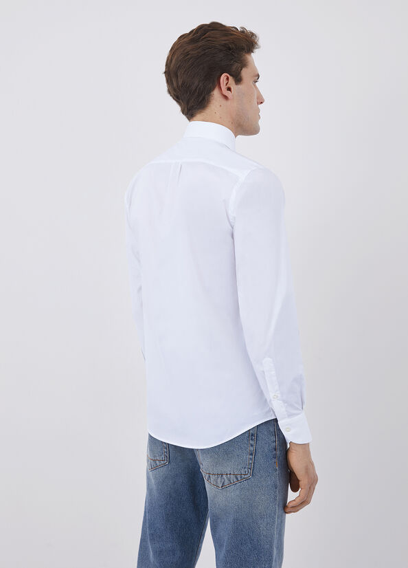 Men's Liu Jo Cotton Regular Fit Shirts White | ZBU-105632