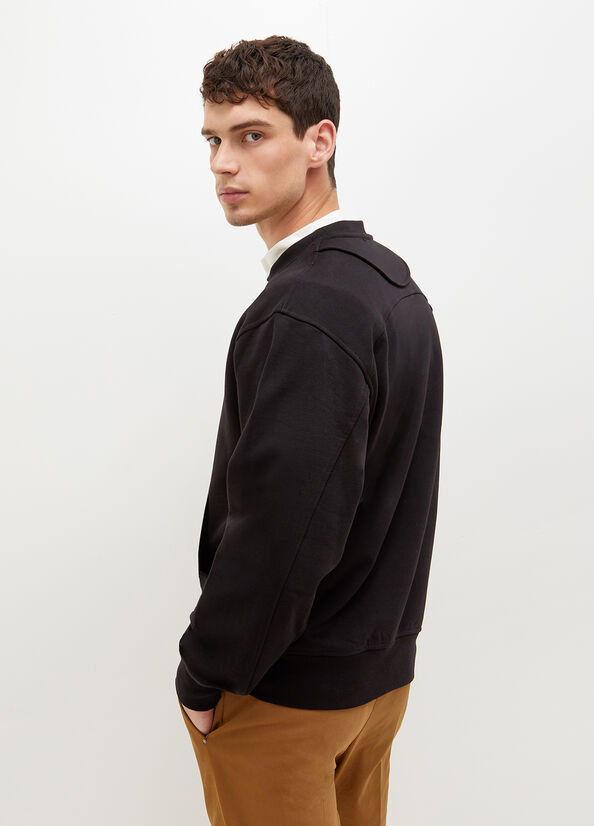 Men's Liu Jo Crew Neck Sweaters Black | VRQ-431208