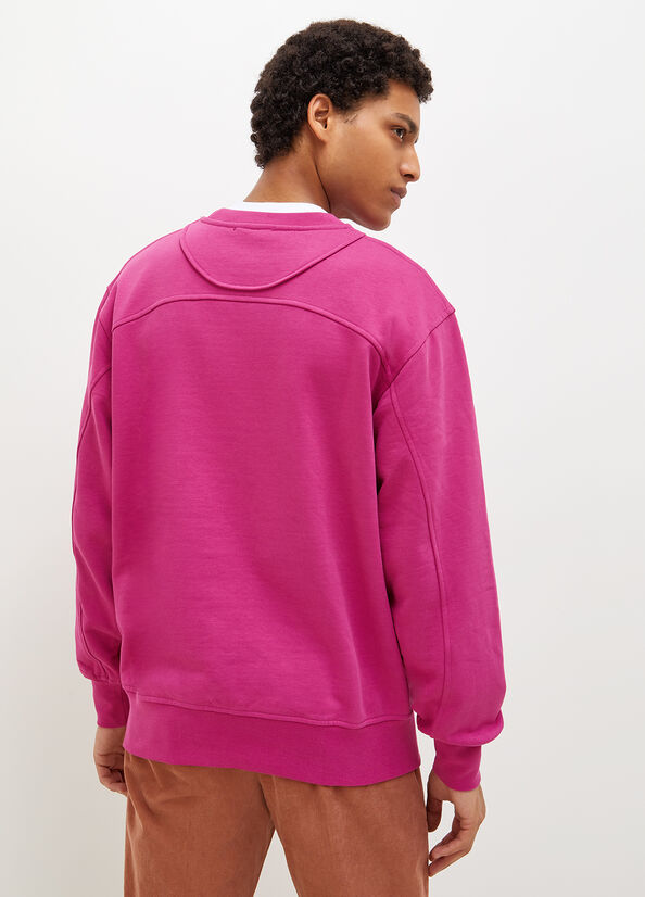 Men's Liu Jo Crew Neck Sweaters Fuchsia | DPJ-653279