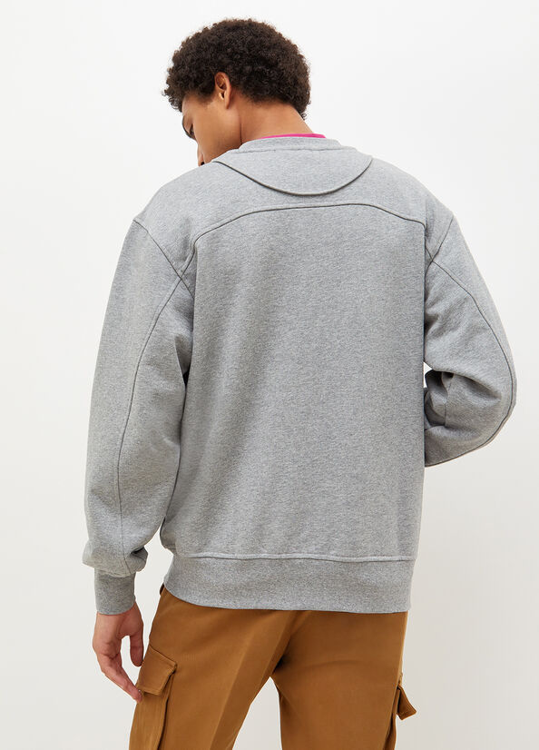 Men's Liu Jo Crew Neck Sweaters Grey | IHZ-632854