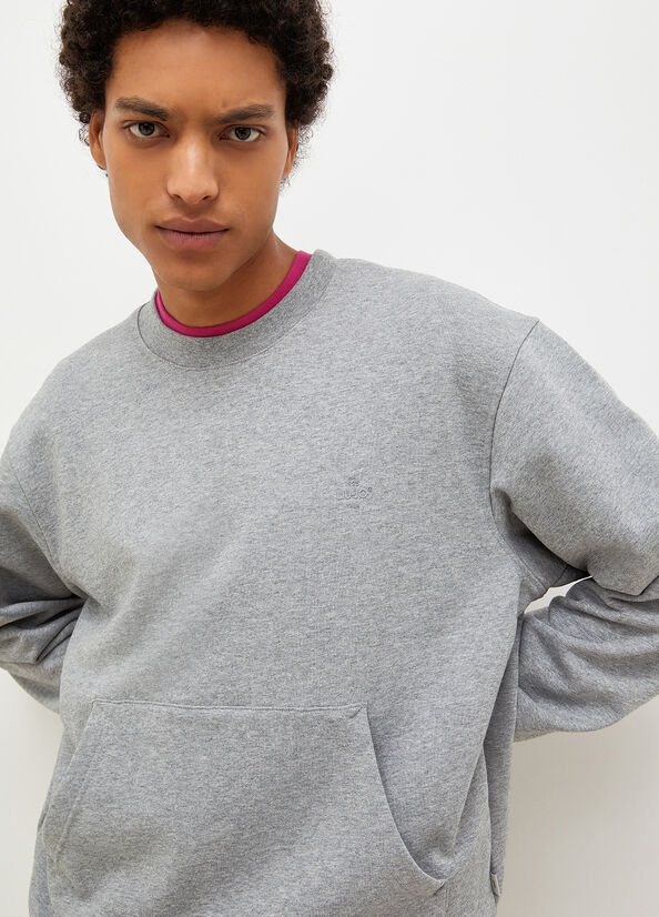 Men's Liu Jo Crew Neck Sweaters Grey | IHZ-632854