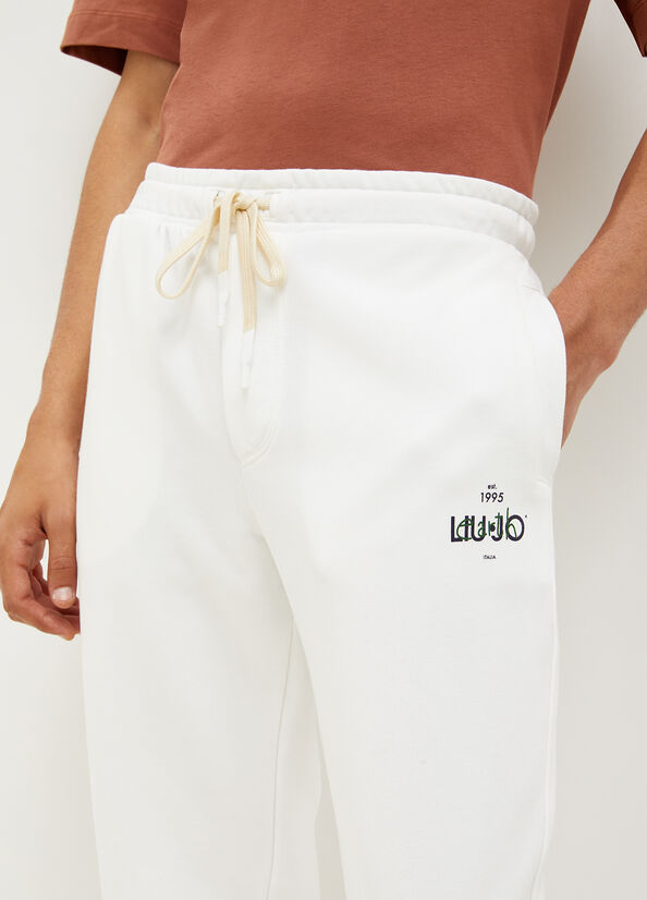 Men's Liu Jo Eco-Friendly Jogging Pants White | IRB-678052