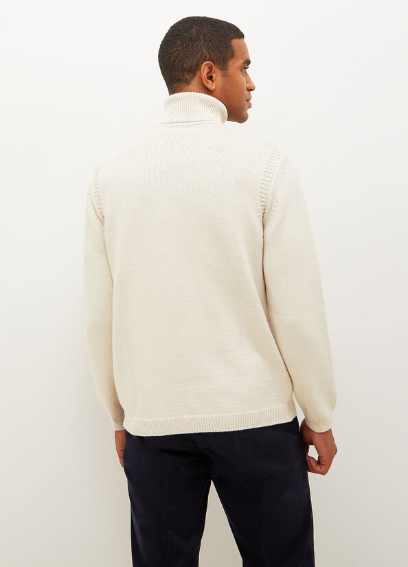 Men's Liu Jo Eco-Friendly Turtleneck Sweaters White | MBU-127309