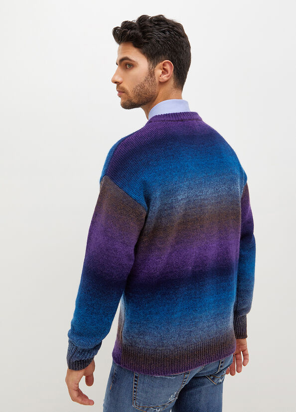 Men's Liu Jo Gradient Sweaters Dark Blue | QVC-128306