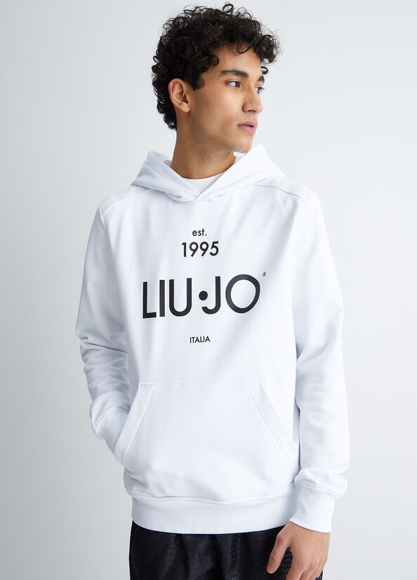 Men\'s Liu Jo Hooded Sweaters White | WRZ-053897