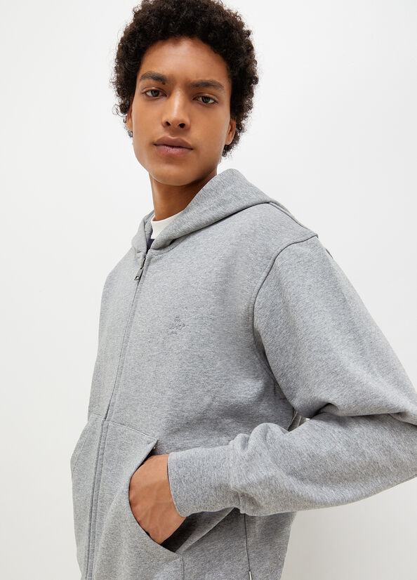 Men's Liu Jo Hooded With Zip Sweaters Grey | HLG-091283