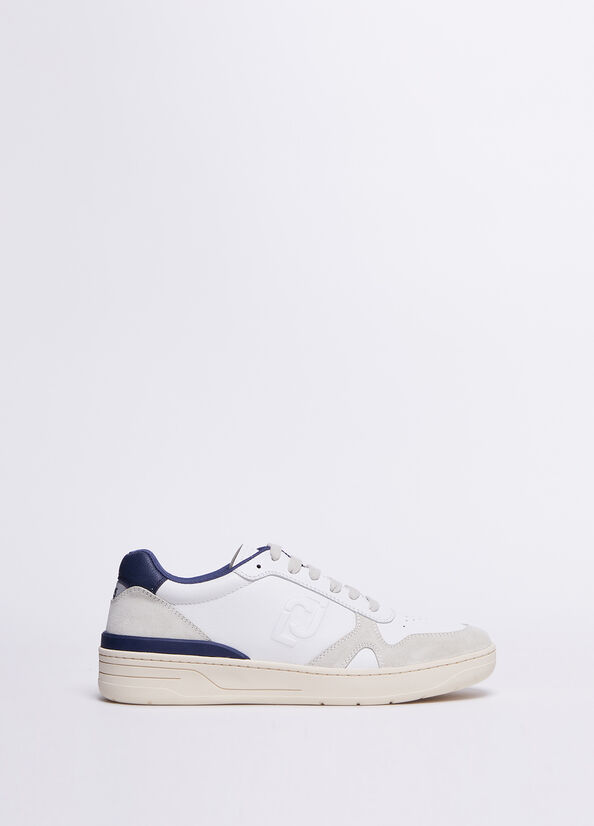 Men's Liu Jo Leather And Suede Sneakers Blue | VUD-260153