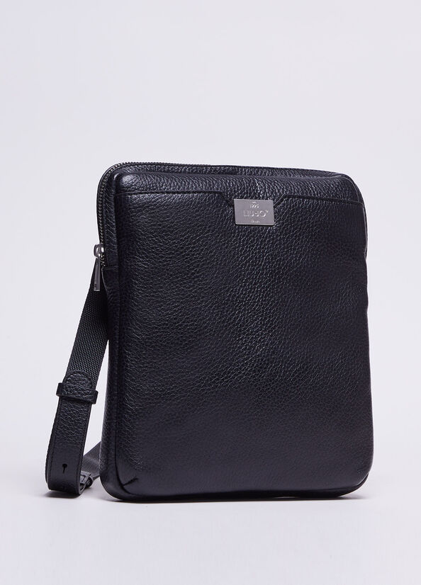 Men's Liu Jo Leather Bags Black | IWU-531769