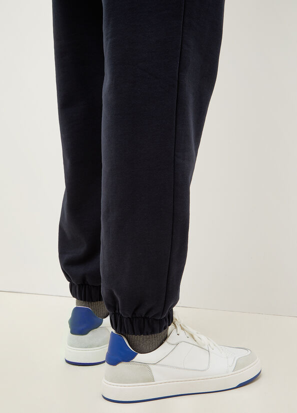 Men\'s Liu Jo Leather Sneakers White / Blue | FSC-738405