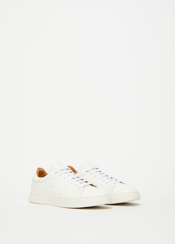 Men's Liu Jo Leather Sneakers White | NFO-072841