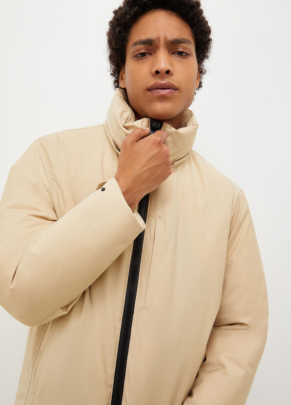 Men's Liu Jo Padded With Hood Jackets Beige | OWU-483702