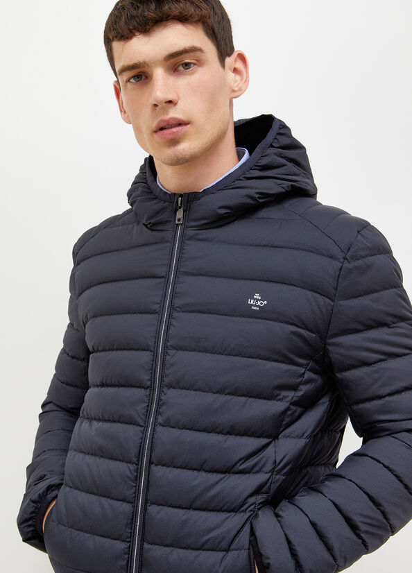 Men's Liu Jo Padded With Hood Jackets Dark Blue | MNF-652719