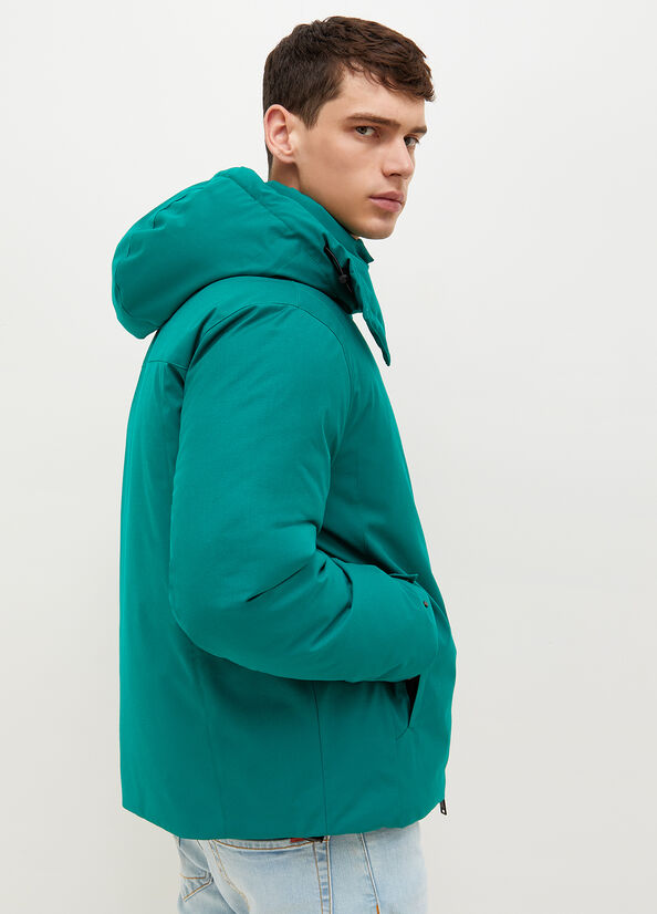 Men's Liu Jo Padded With Hood Jackets Turquoise | KOS-423679