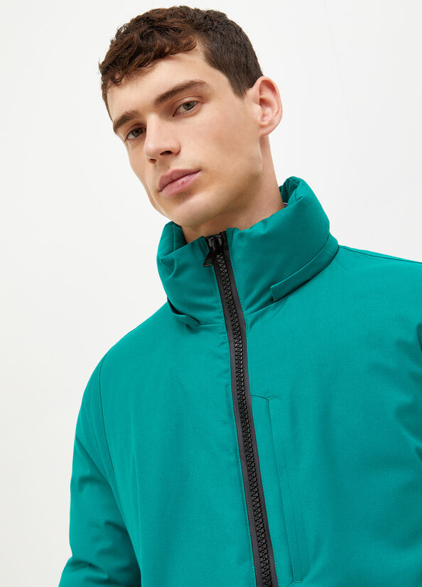 Men's Liu Jo Padded With Hood Jackets Turquoise | KOS-423679