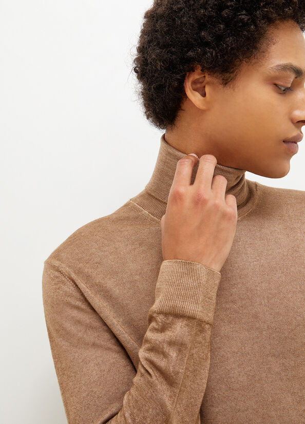 Men's Liu Jo Pure Turtleneck Sweaters Brown | IBF-423501