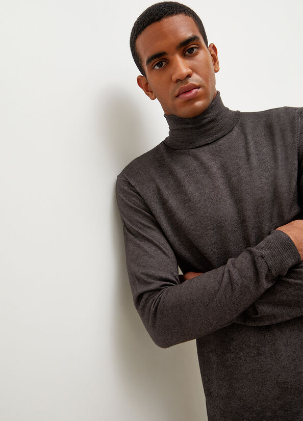 Men's Liu Jo Pure Turtleneck Sweaters Dark Grey | CEV-592087