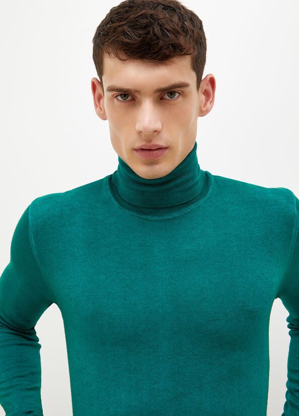 Men's Liu Jo Pure Turtleneck Sweaters Green | NQK-358290