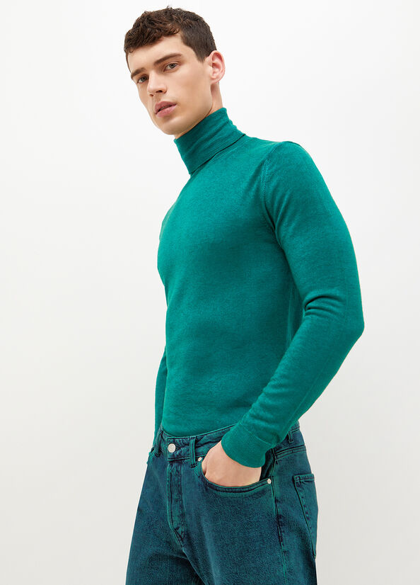 Men\'s Liu Jo Pure Turtleneck Sweaters Green | NQK-358290