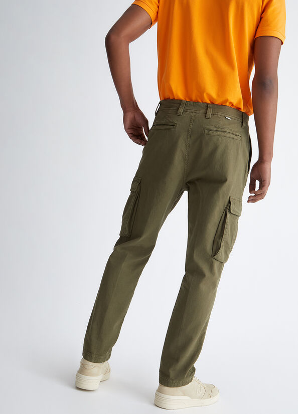 Men's Liu Jo Regular Fit Cargo Pants Green | VOD-468523