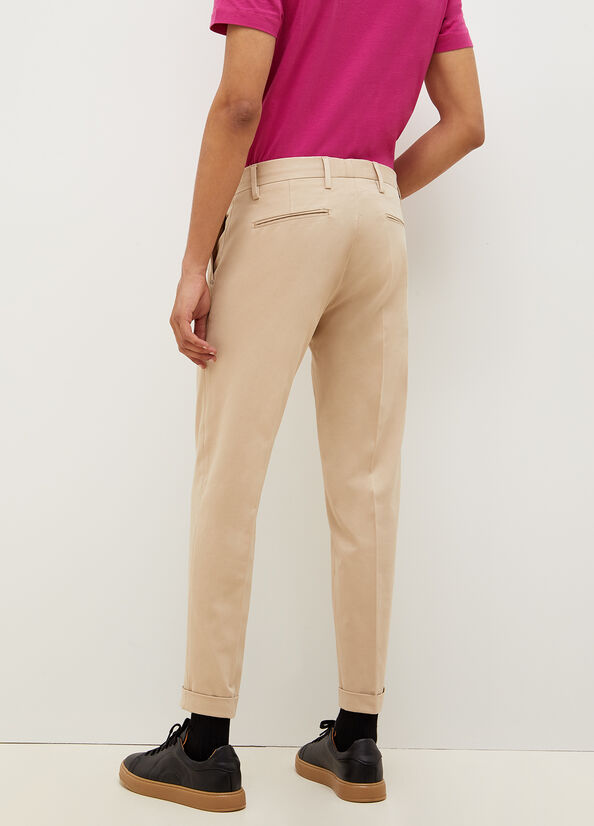 Men's Liu Jo Regular Fit Chinos Pants Beige | BKV-976312