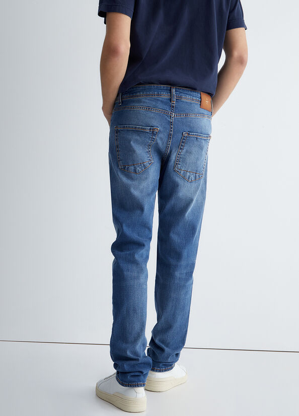 Men's Liu Jo Regular Slim-Fit Jeans Blue | ZKW-172954