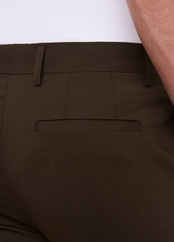 Men's Liu Jo Slim Fit Chinos With Turn-Up Pants Dark Brown | OBS-953680