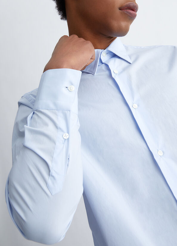 Men's Liu Jo Slim Fit Shirts Blue | UTL-345261