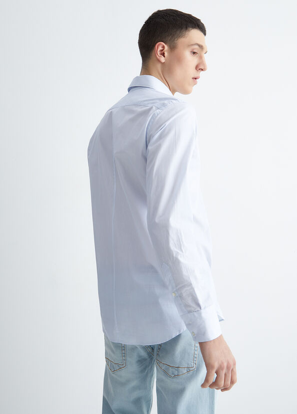 Men's Liu Jo Slim Fit Shirts Blue | WRS-042367