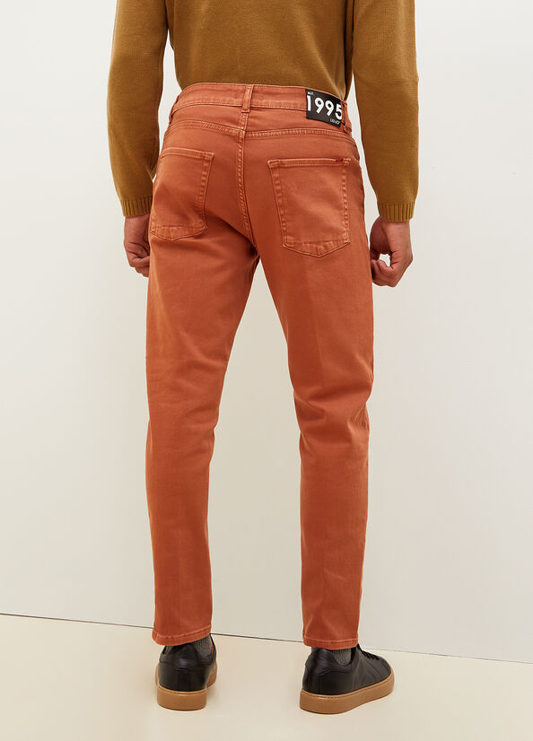 Men's Liu Jo Tapered Slim-Fit Jeans Brown | UXL-427305