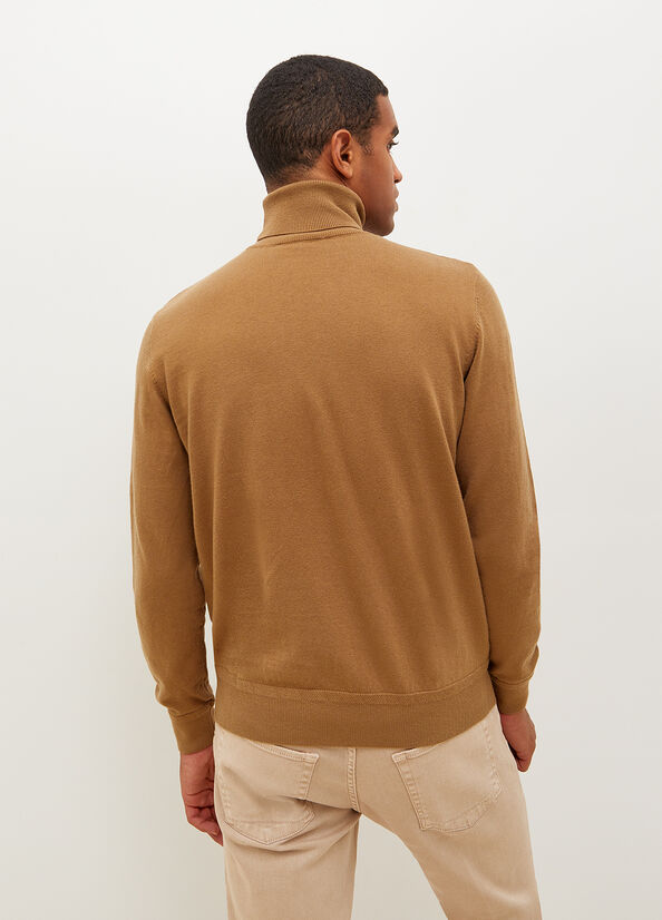 Men's Liu Jo Turtleneck In Cotton Sweaters Brown | BEV-276159