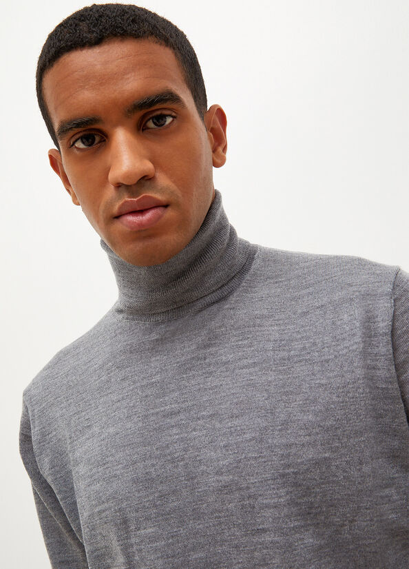 Men's Liu Jo Virgin Turtleneck Sweaters Grey | WAO-402851