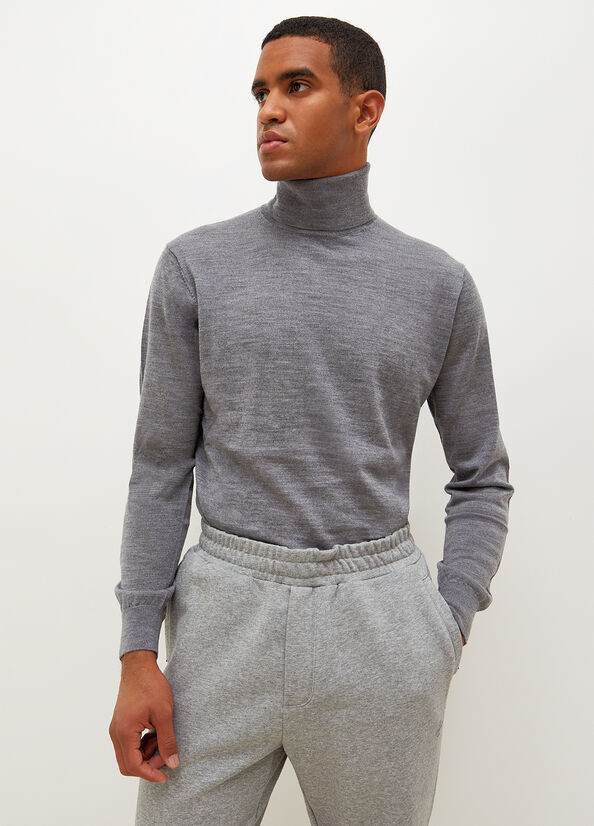 Men\'s Liu Jo Virgin Turtleneck Sweaters Grey | WAO-402851