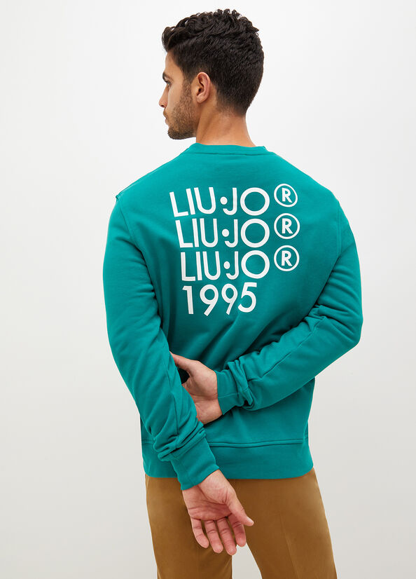 Men's Liu Jo With 1995 Print Sweaters Green | QTP-164723