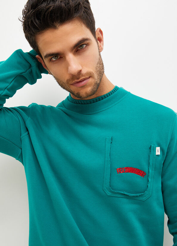 Men's Liu Jo With 1995 Print Sweaters Green | QTP-164723