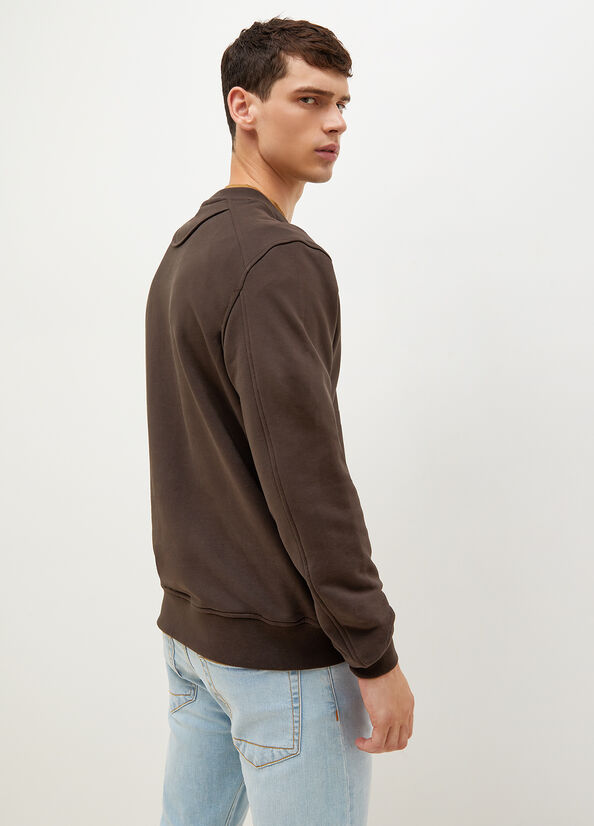 Men's Liu Jo With Logo 1995 Sweaters Dark Brown | QBX-930874