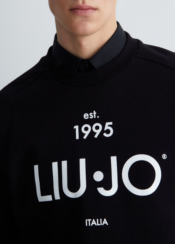 Men's Liu Jo With Logo Sweaters Black | RXK-976534