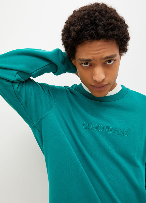 Men's Liu Jo With Logo Sweaters Green | JBY-374162