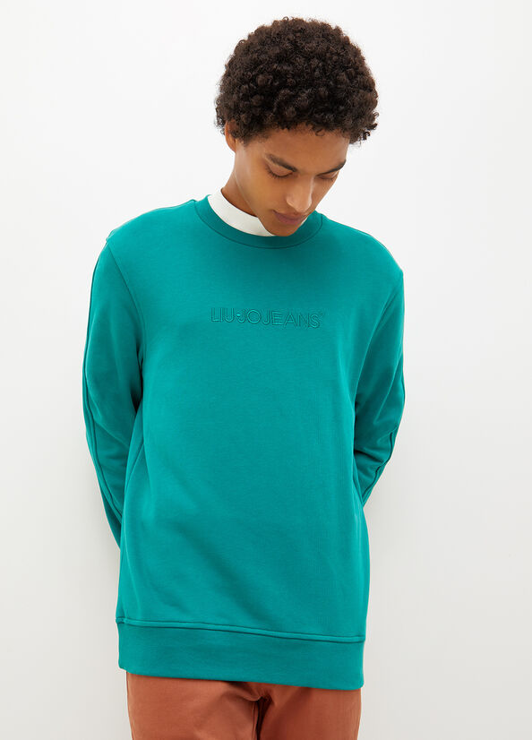 Men\'s Liu Jo With Logo Sweaters Green | JBY-374162