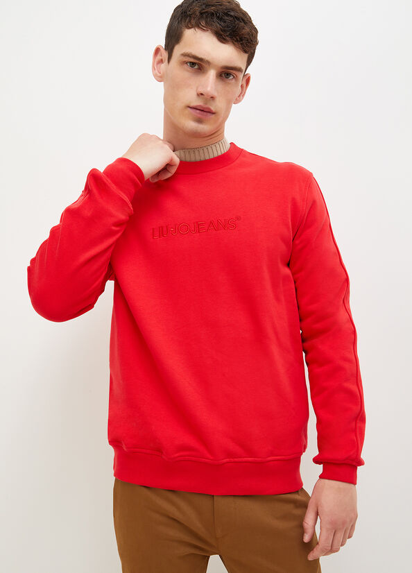 Men\'s Liu Jo With Logo Sweaters Red | BHW-786421