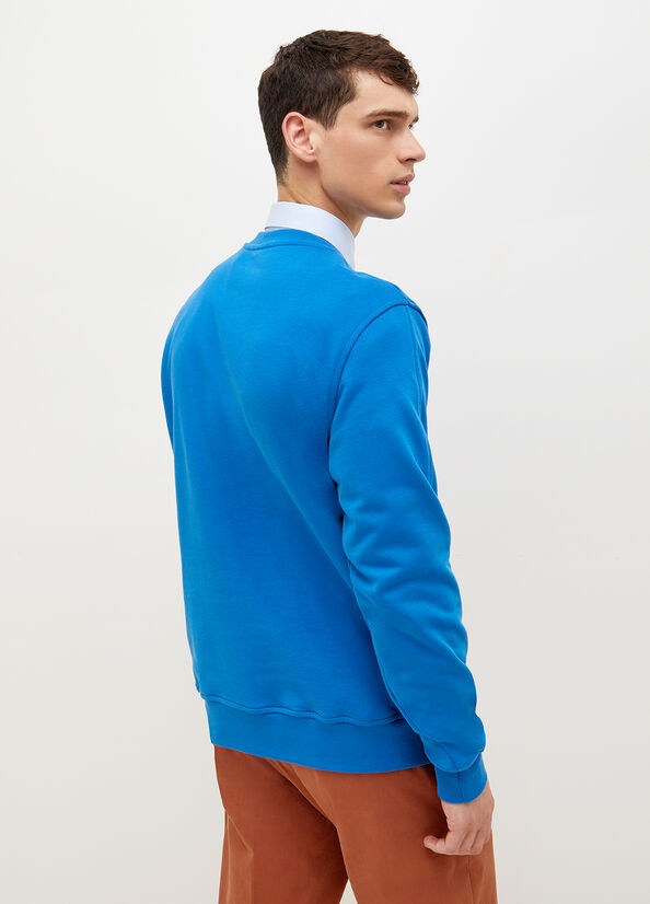 Men's Liu Jo With Logo Sweaters Royal Blue | HRL-769158