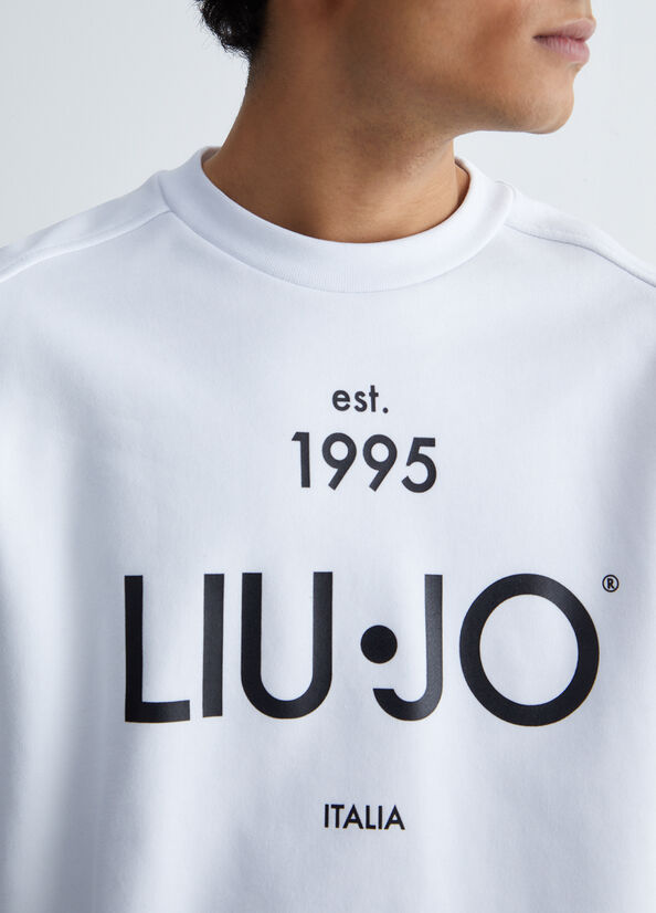 Men's Liu Jo With Logo Sweaters White | YSG-728659