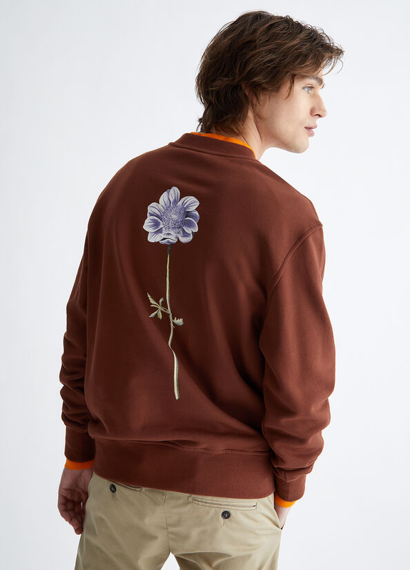 Men's Liu Jo With Print On The Back Sweaters Brown | YFE-807612