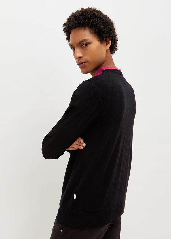 Men's Liu Jo Wool And Cotton Sweaters Black | EBL-164075