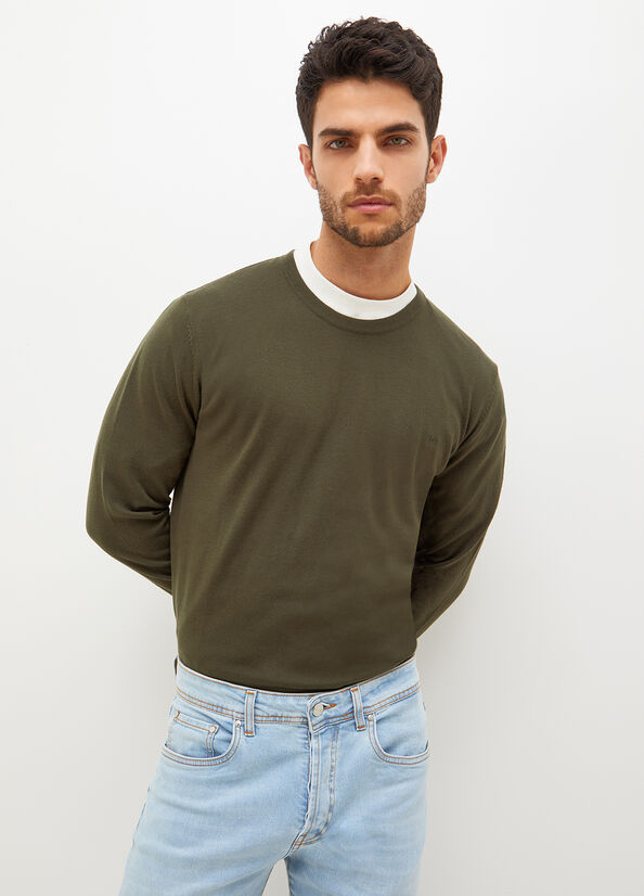 Men\'s Liu Jo Wool And Cotton Sweaters Green | RSU-516804