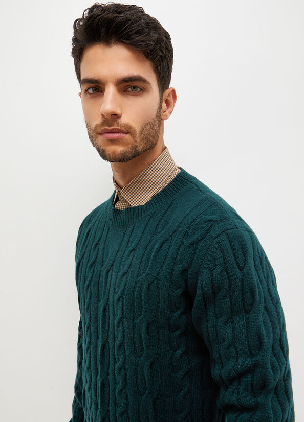 Men's Liu Jo Wool Sweaters Green | XRH-674519