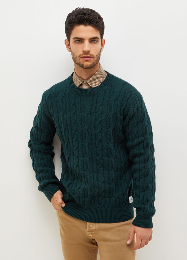 Men\'s Liu Jo Wool Sweaters Green | XRH-674519